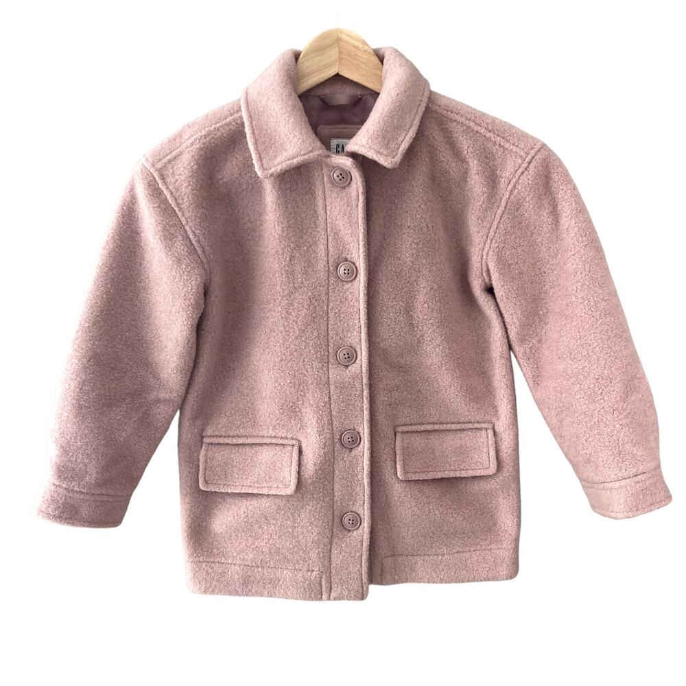 Gap Boucle Jacket - Button Front Collar - Antique Pink - Small